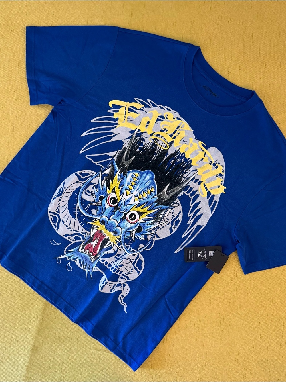 EXCLUSIVE BRAND NEW SZ LARGE ED HARDY Blue Dragon Graphic TEE